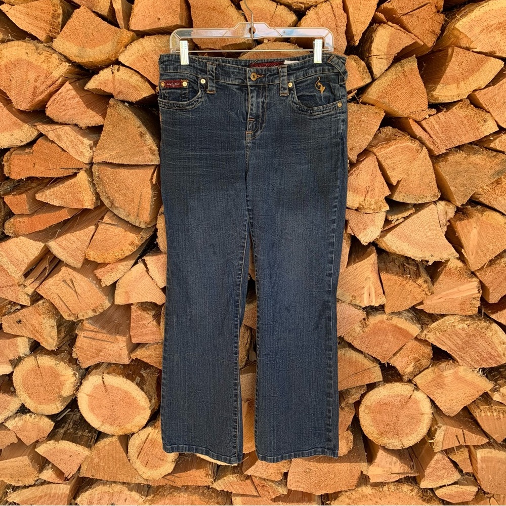 Vintage Y2K Women’s 9 Baby Phat Dark Wash Blue Straight Leg Mid Rise Denim Jeans